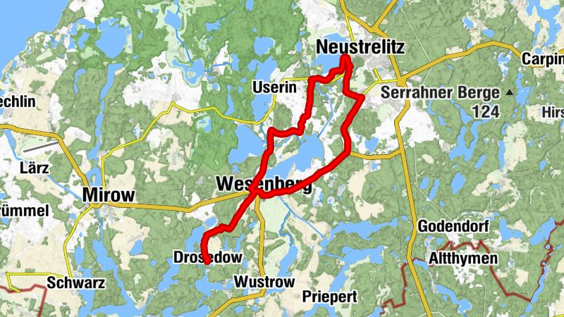 Drosedow - Wesenberg - Klein Quassow - Neustrelitz