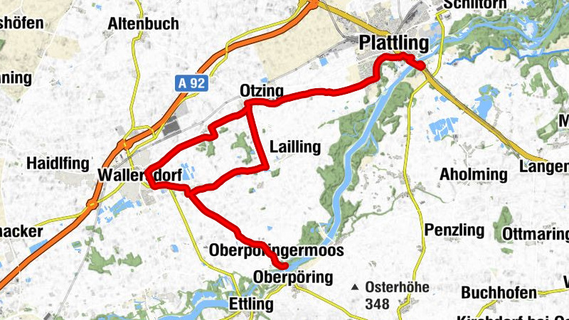 Oberpöringermoos - Moosfürth - St. Laurentius - Plattling