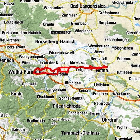 Gotha Ost - Galberg - Kriegberg - Großer Hörselberg
