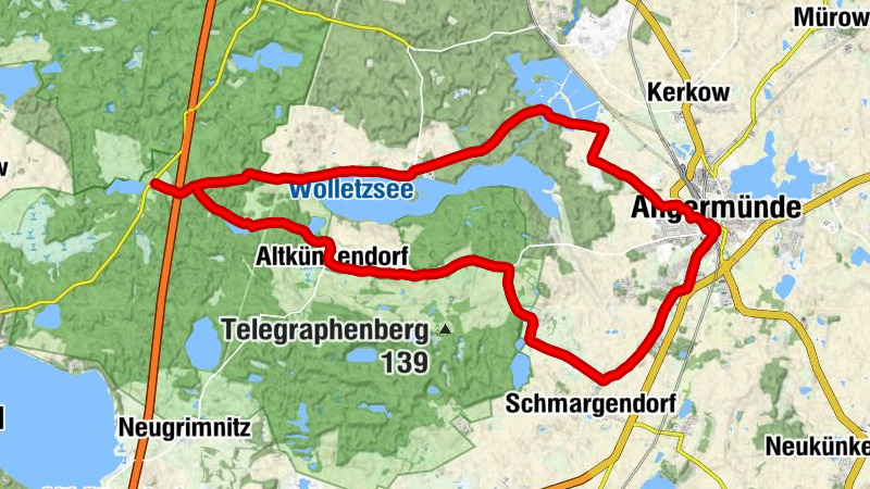 Angermünde - Blumberger Mühle - Fahrradkirche Glambeck