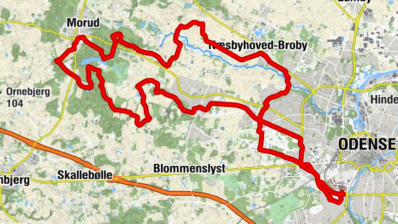 Odense - Holeskov - Store Pederstrup - Højbjerg
