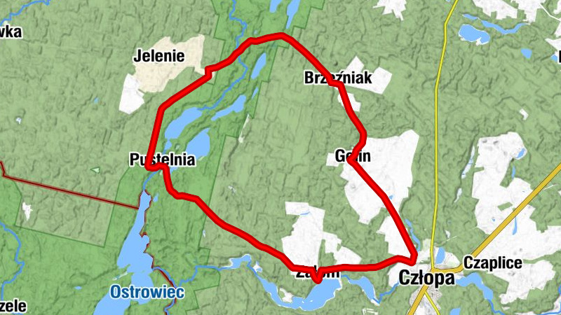 Załom - Pustelnia - Miradź - Człopa