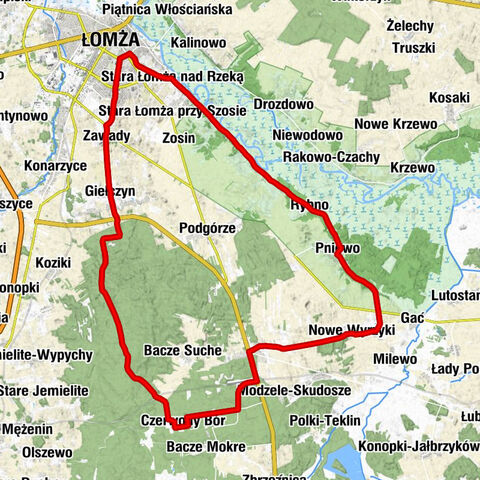 Łomża - Kościół pw. Krzyża Świętego - Kaplica pw. Matki Bożej Nieustającej Pomocy - Kościół pw. Świętego Wojciecha Biskupa i Męczennika
