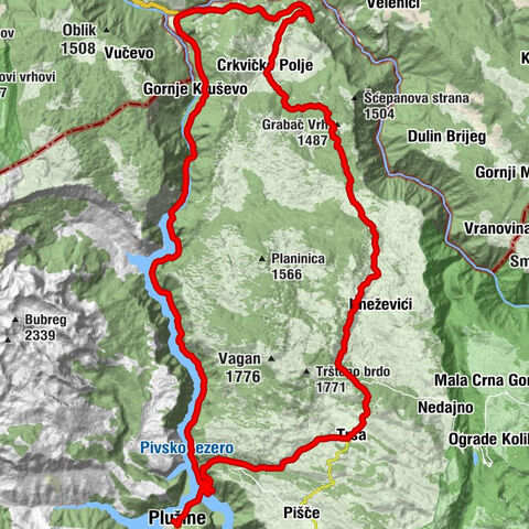 Plužine - Gornje Kruševo - Paklice - Donje Kruševo
