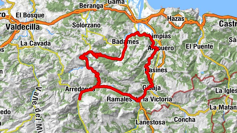 Arredondo - Puerto de la Cruz de Usaño - Puerto de Fuente las Varas - Ermita de Santiago