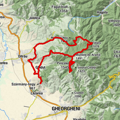 Gheorgheni - Muntele de Aramă - Piricske - Lăzarea