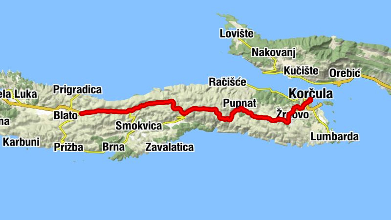 Biline - Sv. Luka - Korčula - Punta Jurana