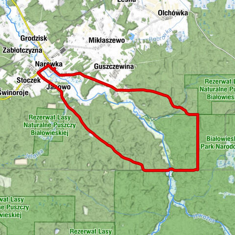 Narewka - Gruszki - Jelonka - Gruszka