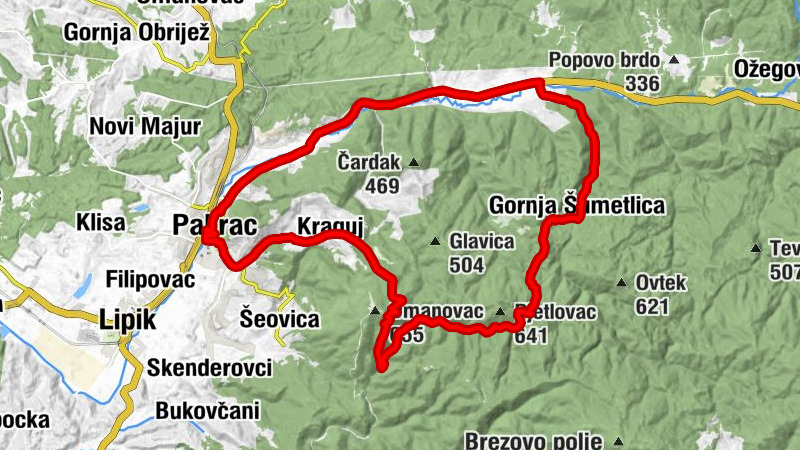 Pakrac - Kraguj - Gornja Šumetlica - Španovica