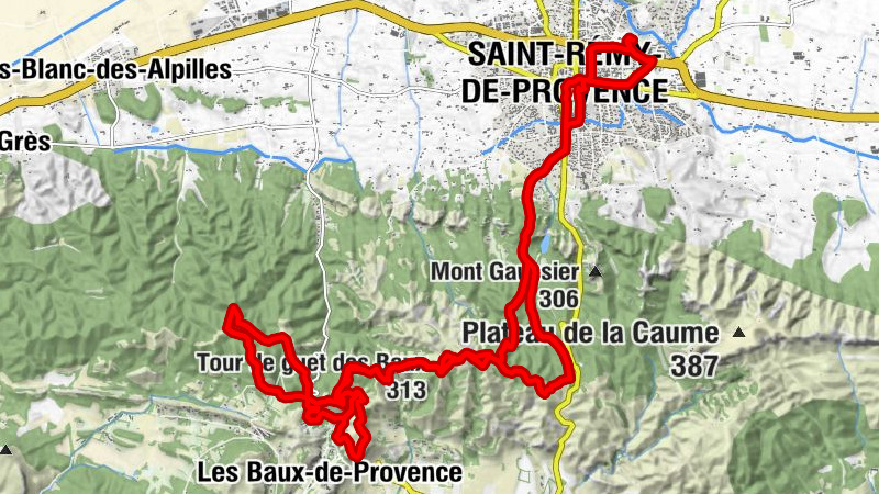 Saint-Rémy-de-Provence - Tour de guet des Baux - Col de la Vayède - Chapelle Notre-Dame-de-Pitié