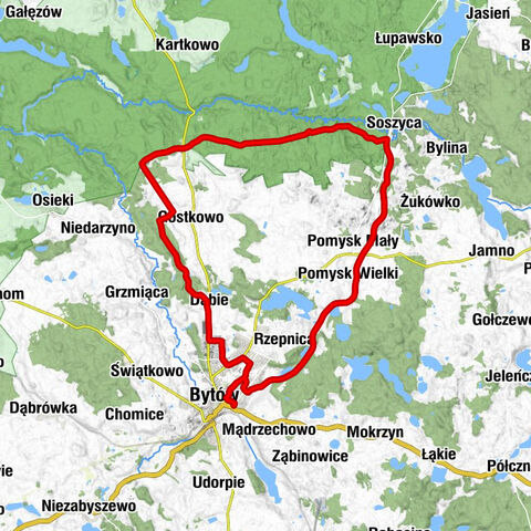 Bytów - Pomyski Młyn - Pomysk Wielki - Pomysk Mały