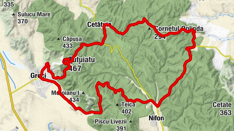 Greci - Țuțuiatu - Terasa Cetățuia - Toaca
