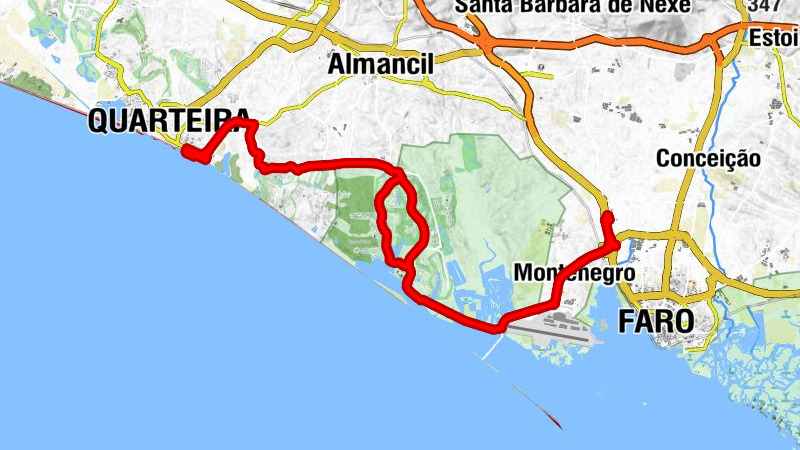 Faro - Montenegro - Vale das Almas - Quarteira
