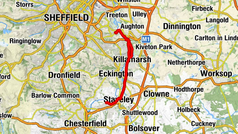 Woodhouse - Rotherham - Killamarsh - Staveley