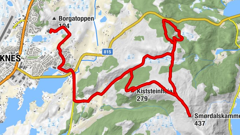 Vestvågøy - Hol - Kiststeinheia - Smørdalskammen
