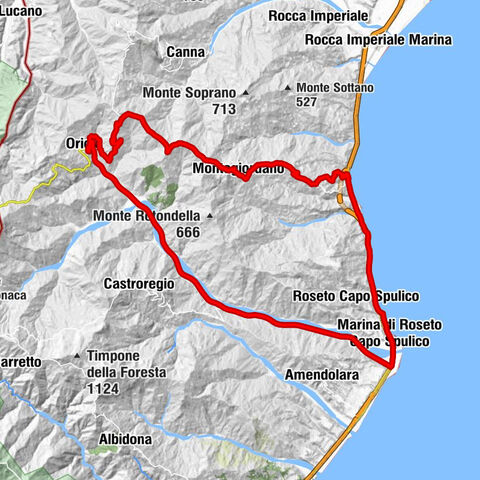 Marina di Roseto Capo Spulico - Montegiordano - Oriolo - Roseto Capo Spulico