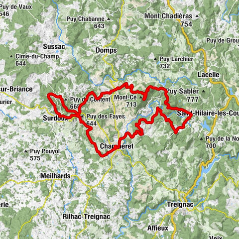 Chamberet - Puy Labrune - Mont Gargan - Puy de Bellegarde