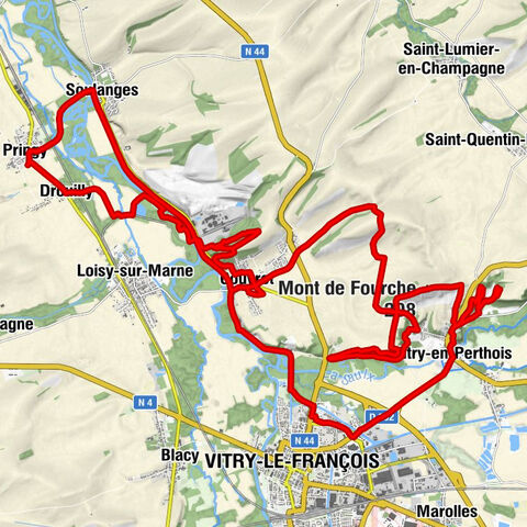 Pringy - Église Saint-Memmie - Mont de Fourche - Église Saint-Remi