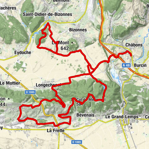 Châbons - Église Saint-Hilaire - Chapelle Notre-Dame-de-Lourdes - Col de Mécenant