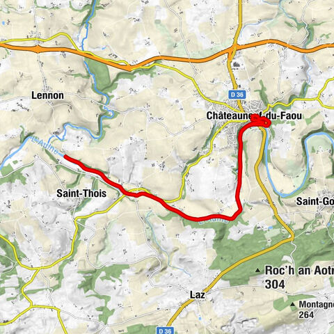 Châteauneuf-du-Faou - Chapelle Notre-Dame-des-Portes - L'Eau Verte - Église Saint-Julien-et-Notre-Dame