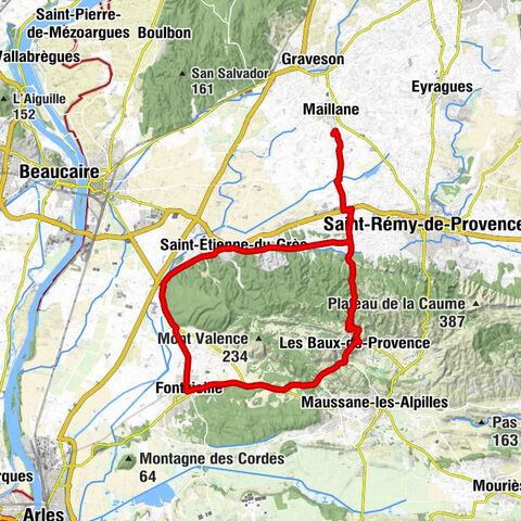 Les Baux-de-Provence - Col de la Vayède - Église Saint-Étienne - Saint-Étienne-du-Grès