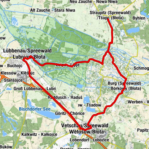 Straupitz (Spreewald)/Tšupc (Błota) - Lübbenau/Spreewald - Lubnjow/Błota - Wendisch-Deutsche Doppelkirche - Evangelische Kirche