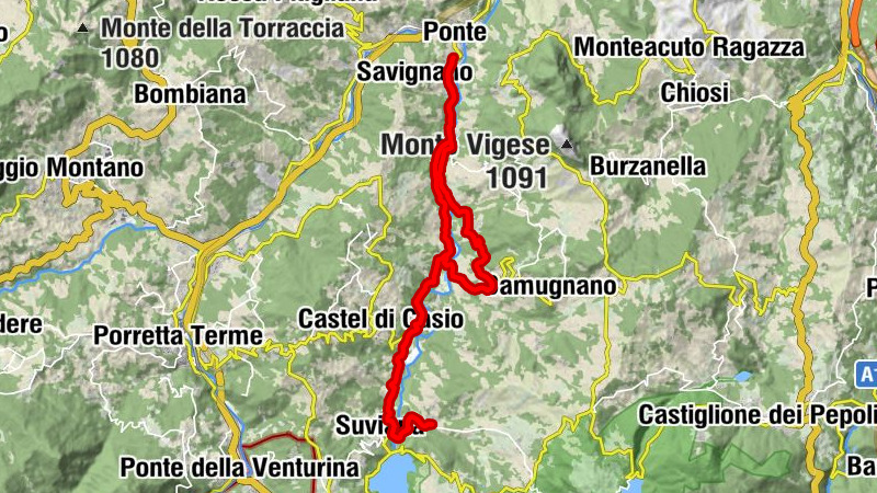 Costozza - Suviana - Ponte di Verzuno - Ponte