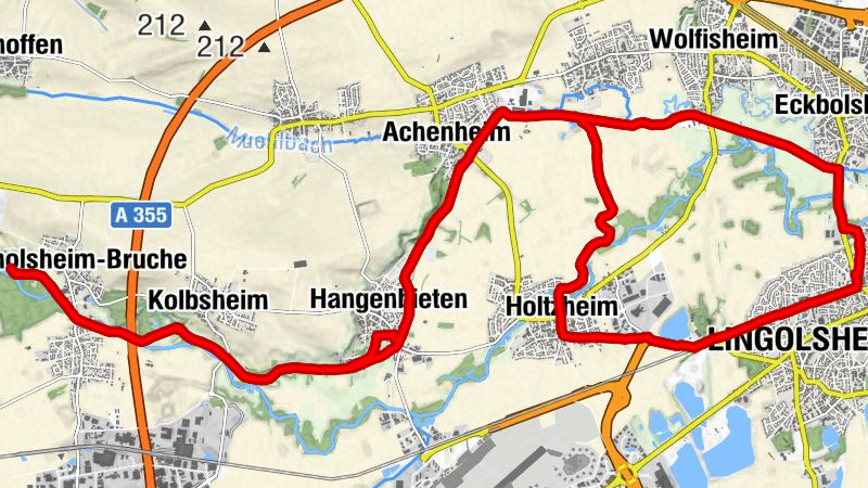 Lingolsheim - Achenheim - Hangenbieten - Kolbsheim