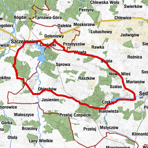 Szczekociny - Kościół pw. Nawiedzenia Najświętszej Maryi Panny w Obiechowie - Kaplica dojazdowa - Kościół pw. Świętego Bartłomieja Apostoła w Szczekocinach