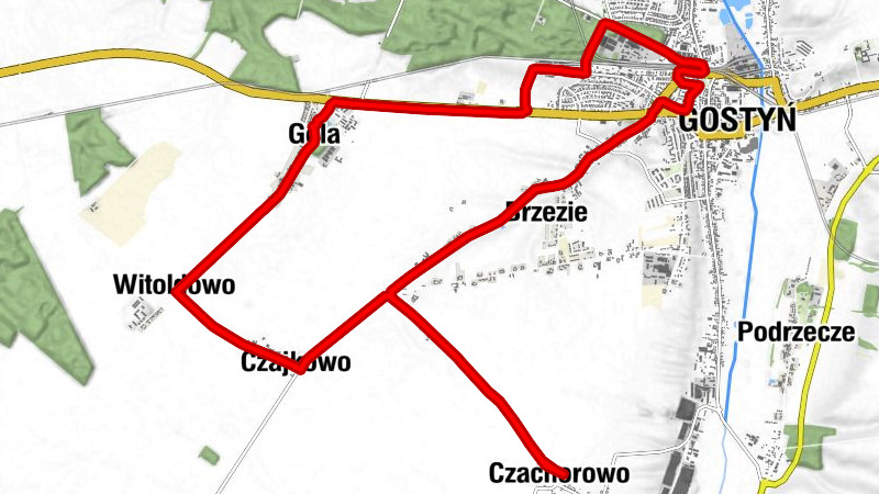 Czachorowo - Czachorowo-Huby - Czajkowo - Gostyń