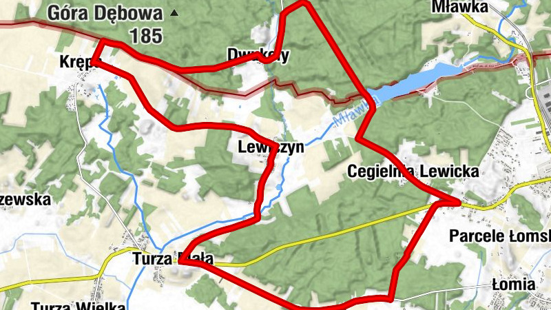 Borowe - Turza Mała - Słomka - Parcele Łomskie