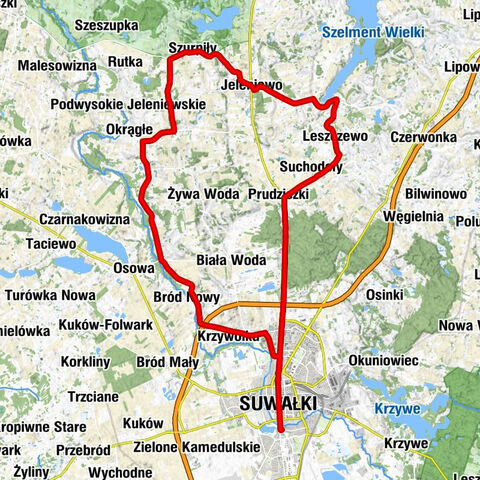 Suwałki - Centrum Gastronomiczne Jedynka - Krzywólka - Kościół pw. Najświętszego Serca Pana Jezusa