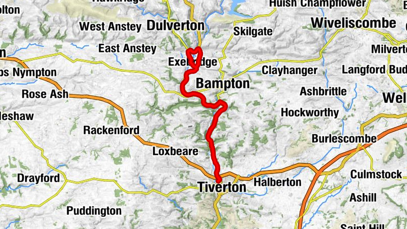 Tiverton - Lower Washfield - Bolham - Cove