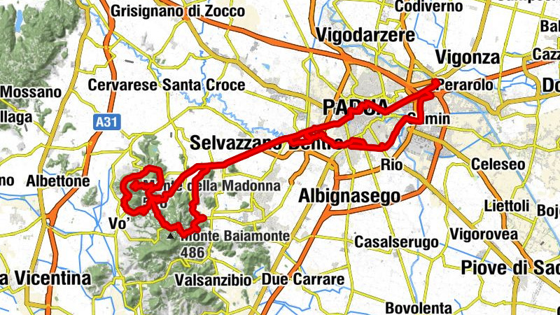 Busa di Vigonza - Monte della Madonna - Chiesa di San Biagio - Monte Miègo