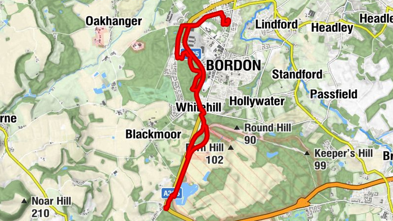 Bordon Camp - Bordon - Whitehill - Two Range Halt