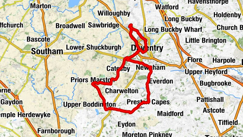 Braunston - Daventry - Preston Capes Hill - Northampton