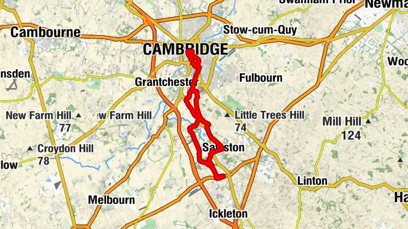 Whittlesford Parkway - Huckeridge Hill - St Andrew - St Mary The Virgin, Great Shelford