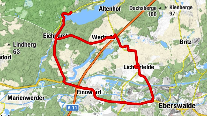 Wildau - Zum Wisent - Autobahnkirche Werbellin - Kirche Finow