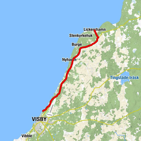 Visby - Norra Visby - Snäckgärdsbaden - Stenkyrka Mejeri