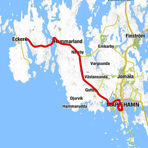 Främmanberg - Badhusberget - Mariehamn - Hammarland