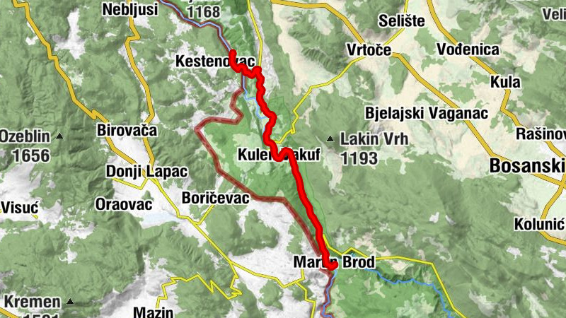 Martin Brod - Palučci - Kulen Vakuf - Šahbazovića lađa