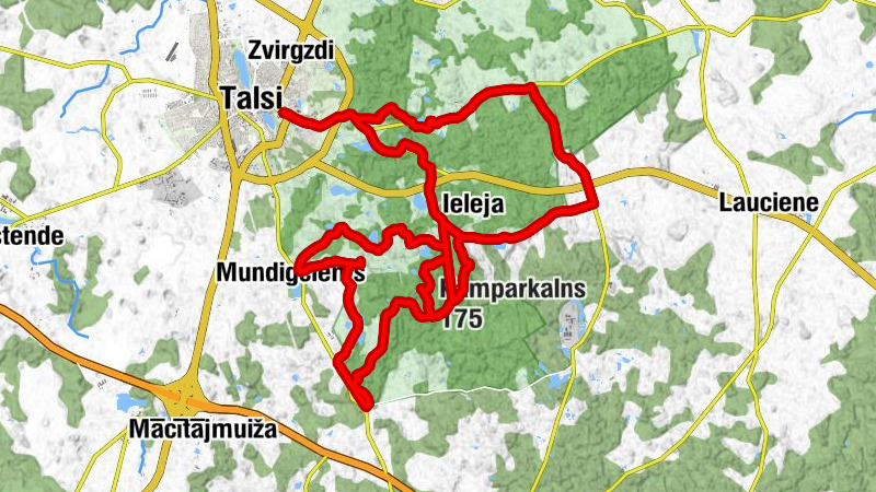 Talsi - Sukturi - Kamparkalns - Vanagkalns
