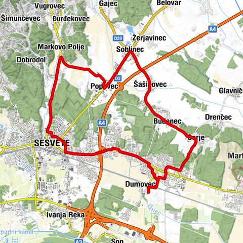 Dumovec - Sesvete - Cerje - Budenec