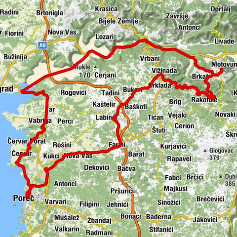 Motovun - Kanal - Kranceti - Poreč