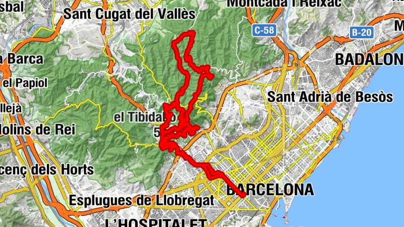 Urgell - Turó del Puig - Turó de Miralluna - el Tibidabo