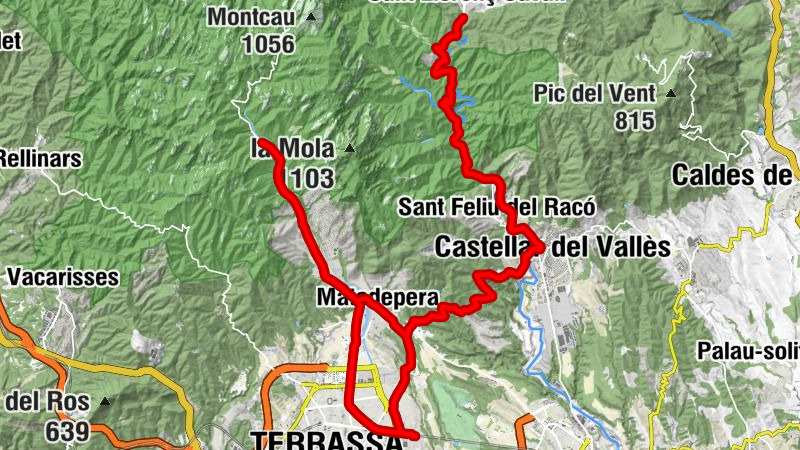 Terrassa - Can Tusell - Pla del Bon Aire - El Garrot - Castellar del Vallès