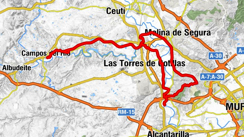 Campos del Río - Las Torres de Cotillas - Alguazas - Molina de Segura