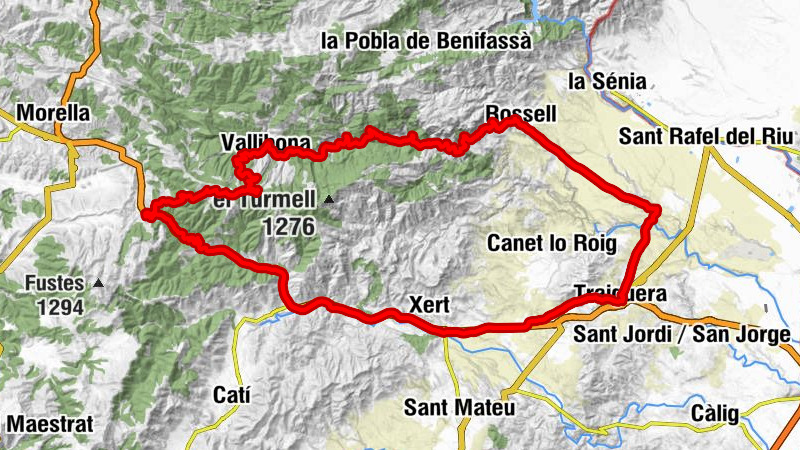 Traiguera - Coll del Moro - Santuari de Sant Domingo - Collet del Comunet