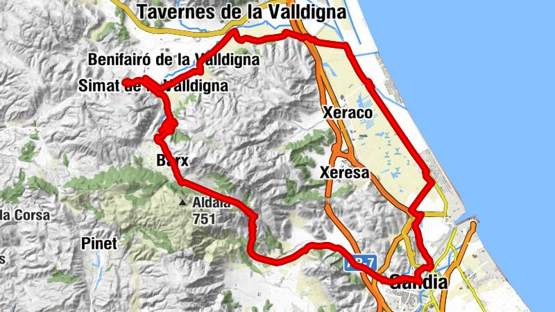 Gandia - Església Sant Miquel Arcàngel - Coll de la Visteta - Collado de la Caldereta