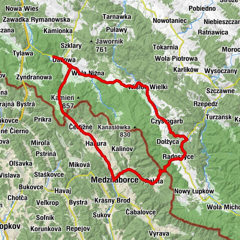 Spalona - Kościół pw. Świętej Katarzyny Aleksandryjskiej - Przełęcz Beskid nad Czeremchą - Cerkiew greckokatolicka Opieki Matki Bożej